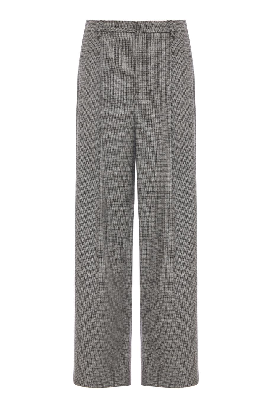 Roma Check Italian Wool-Blend High-Waist Trouser