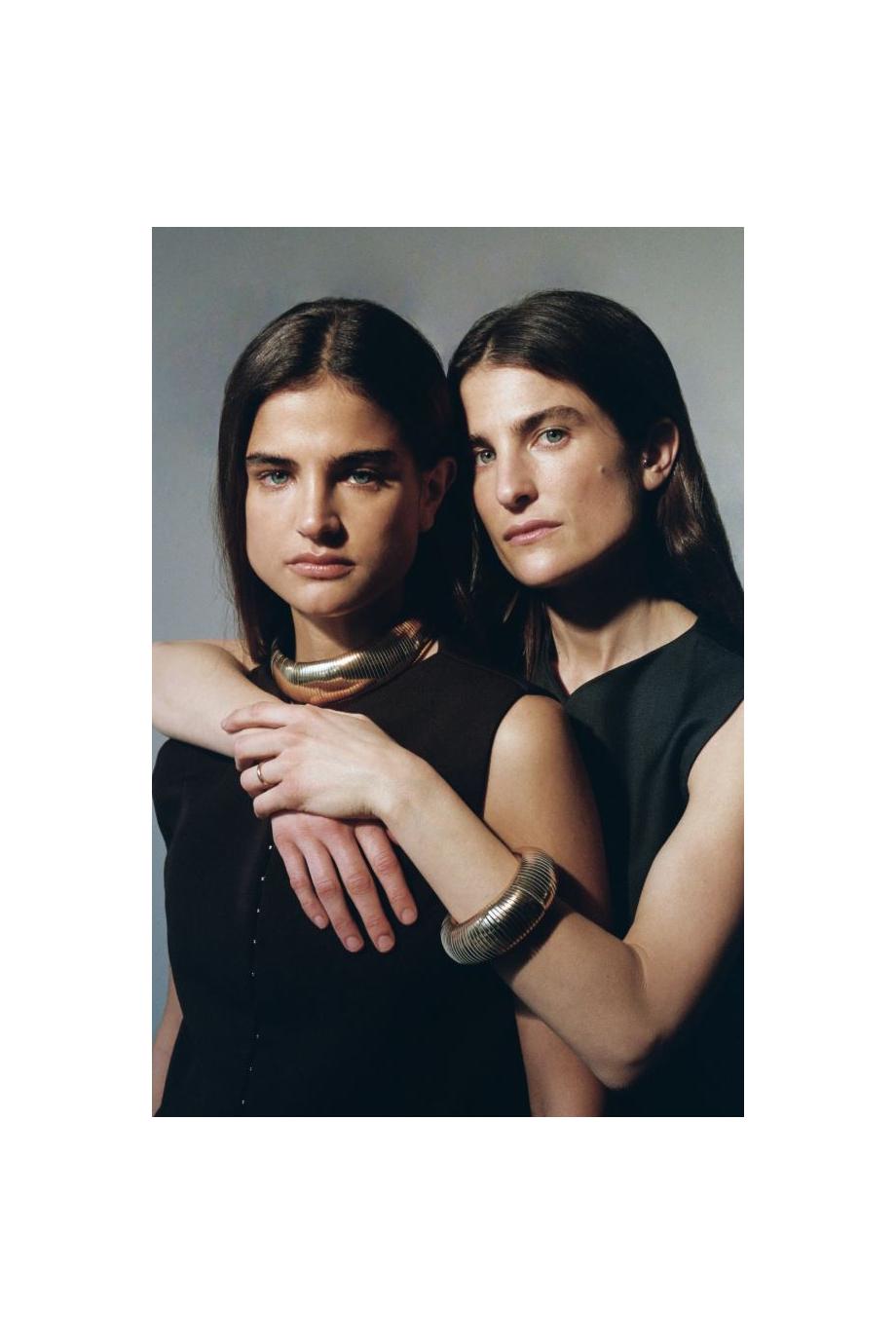 Sphere brass and leather cuff 