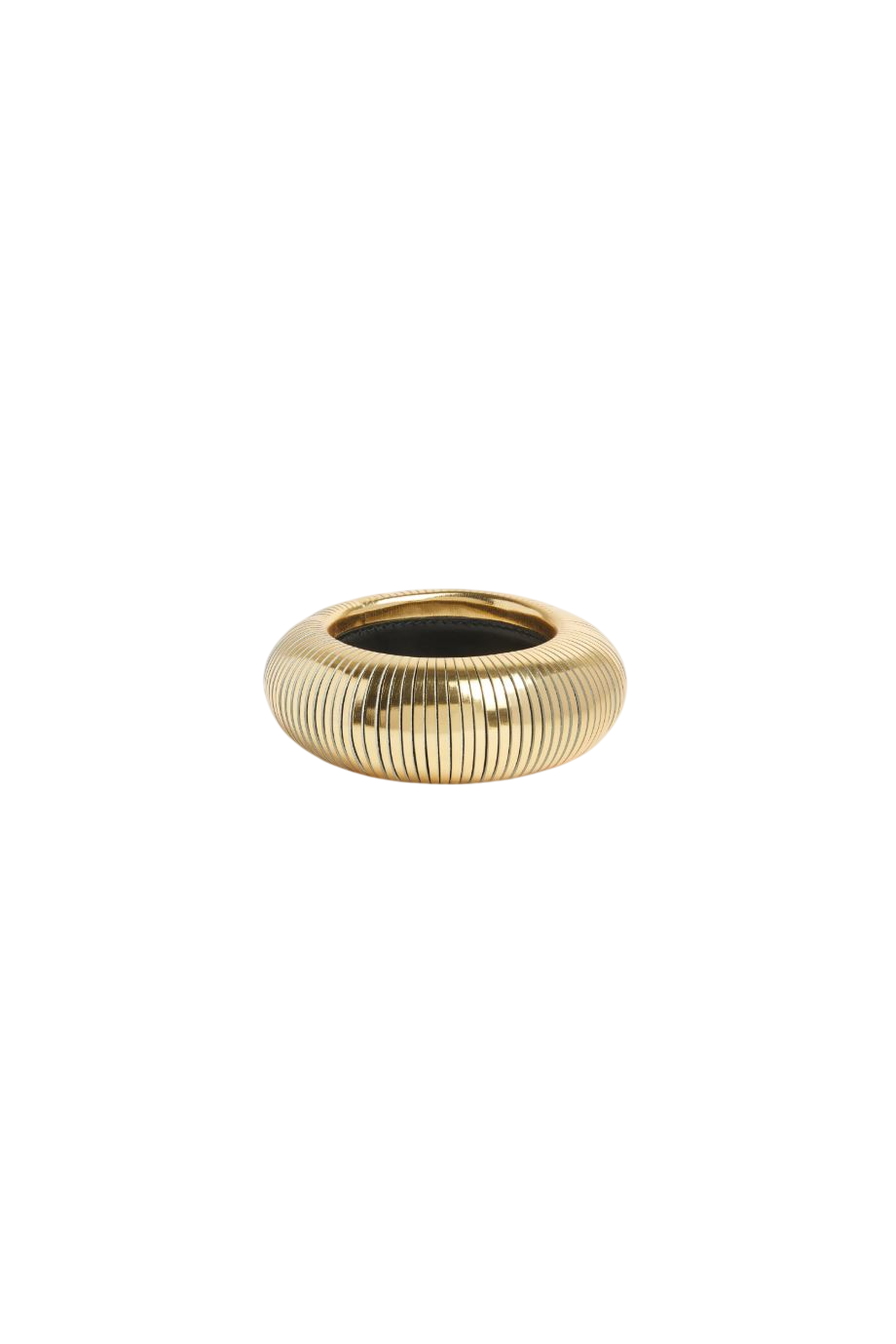 Sphere brass and leather cuff