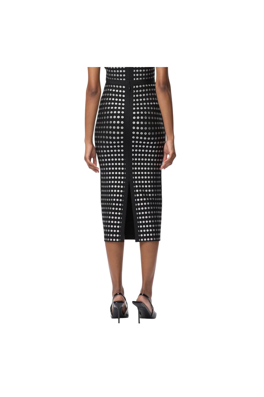 The Carina embellished crepe midi skirt