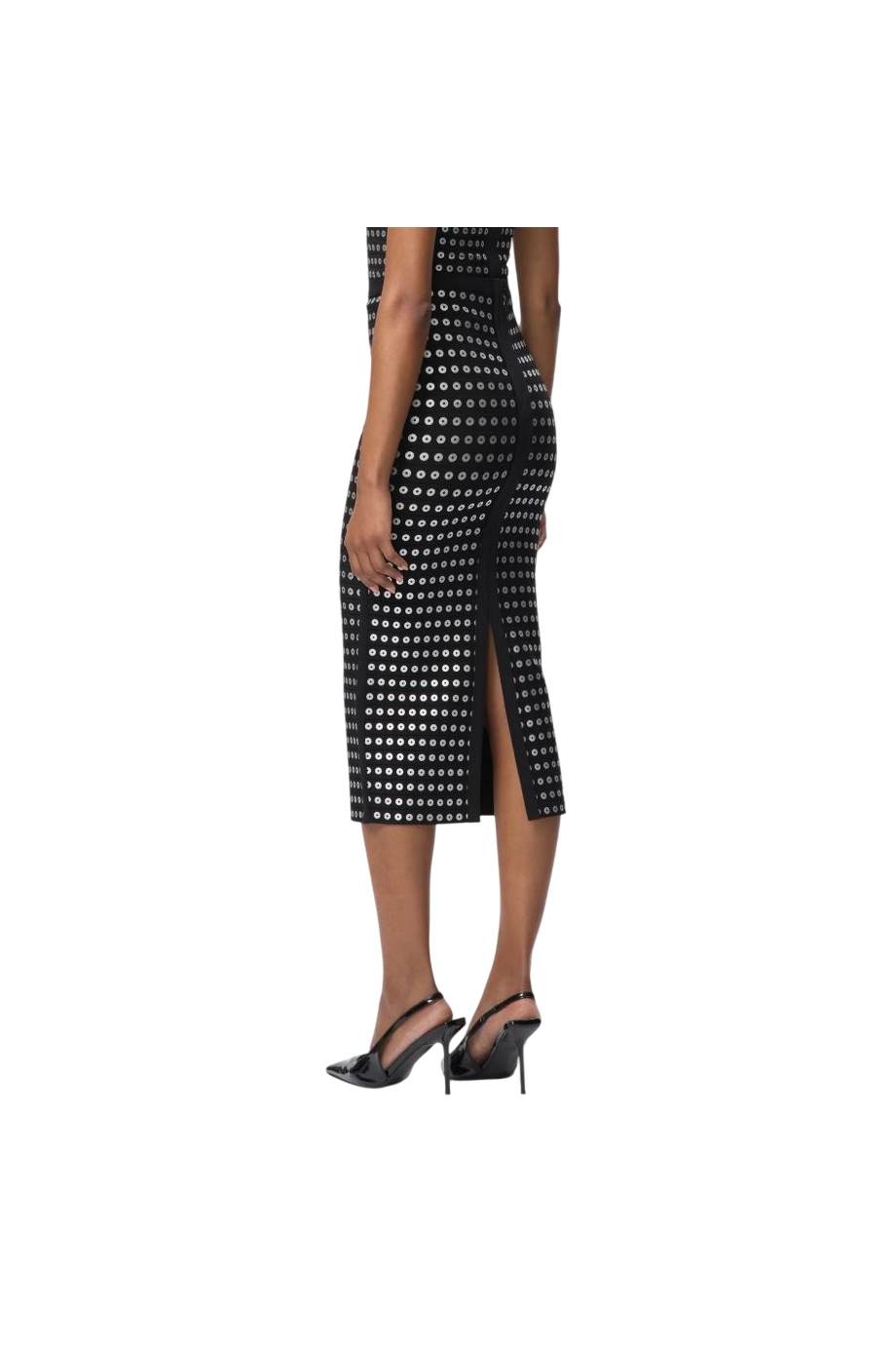 The Carina embellished crepe midi skirt