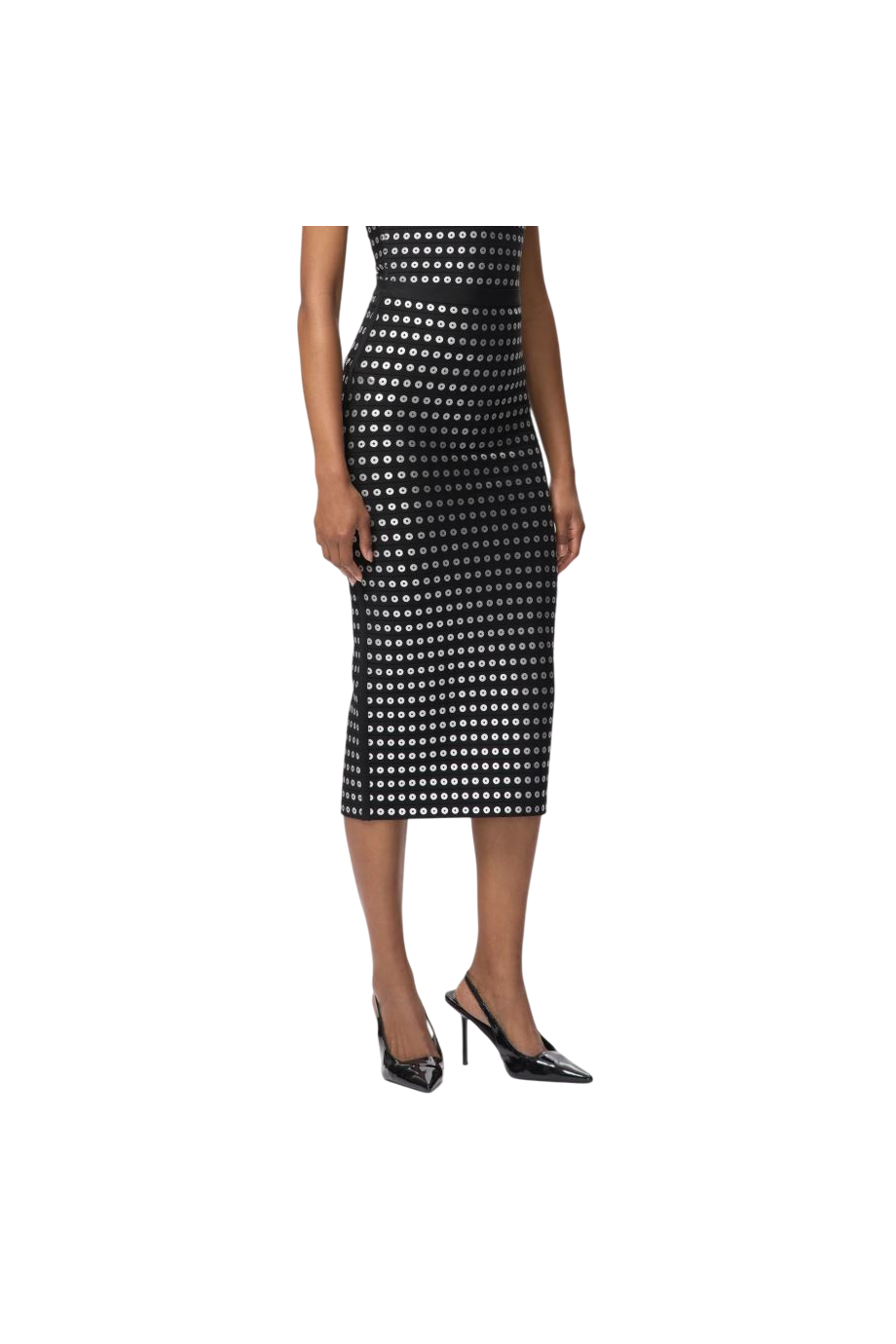 The Carina embellished crepe midi skirt
