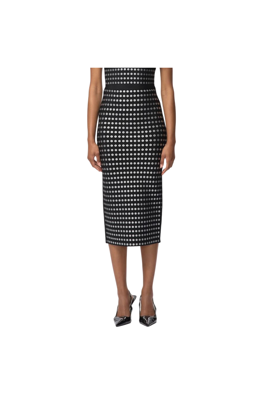 The Carina embellished crepe midi skirt