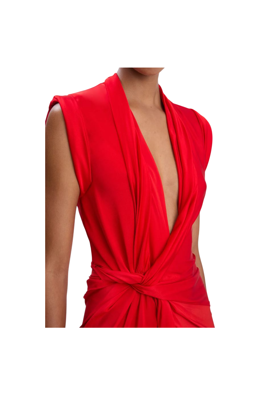 Asymmetric silk midi dress