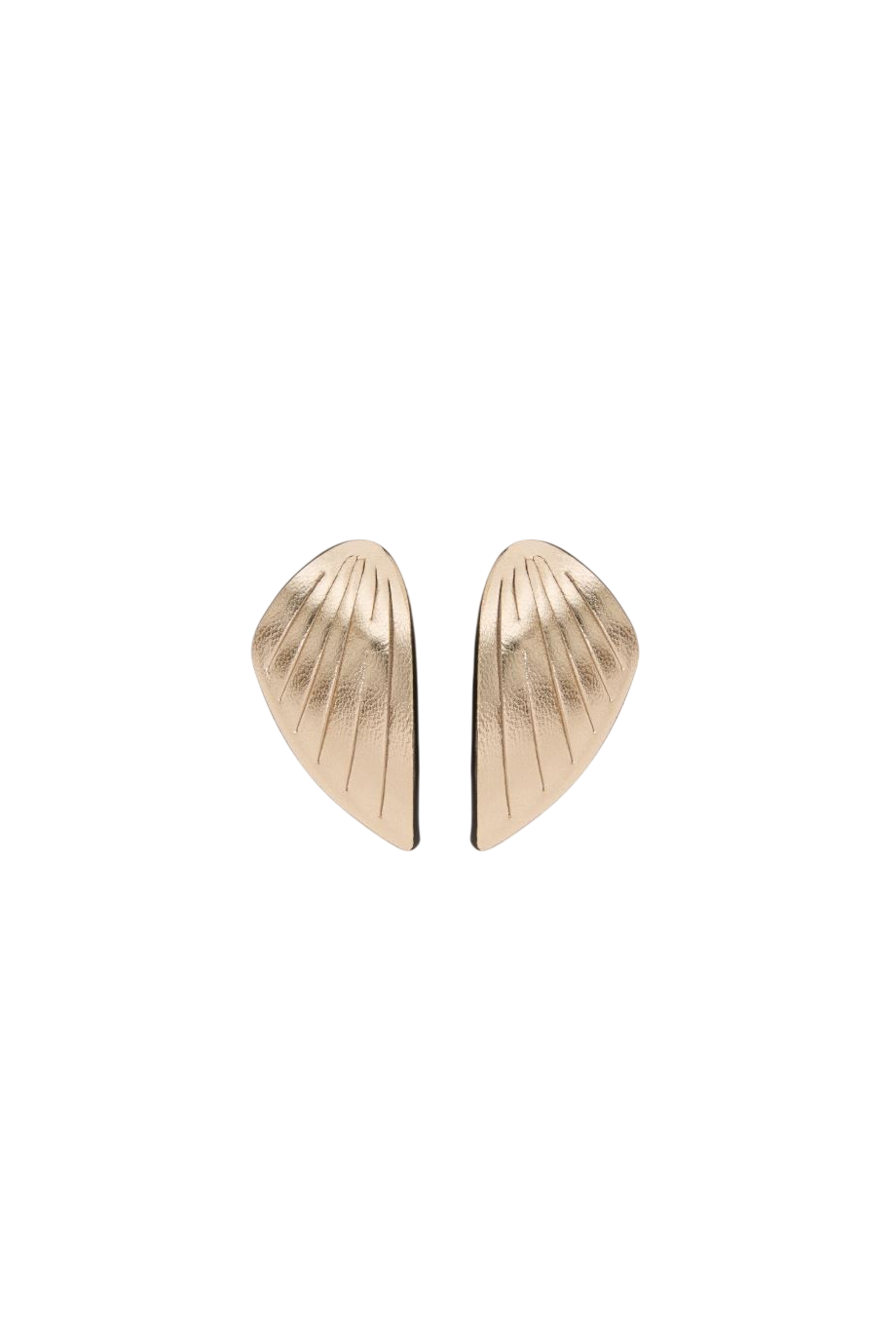 Loto brass and leather earrings