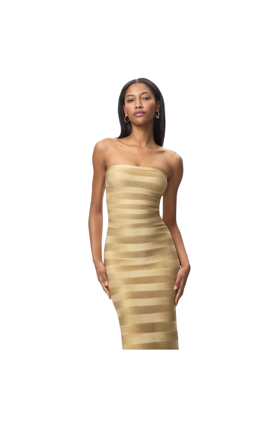 The Nia stretch-knit strapless gown