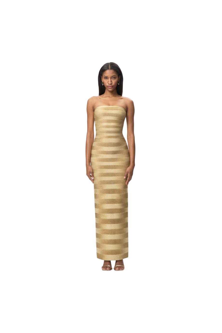 The Nia stretch-knit strapless gown