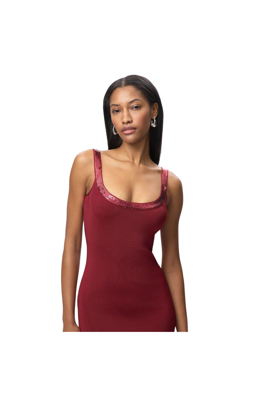 The Cove embellished stretch-knit mini dress