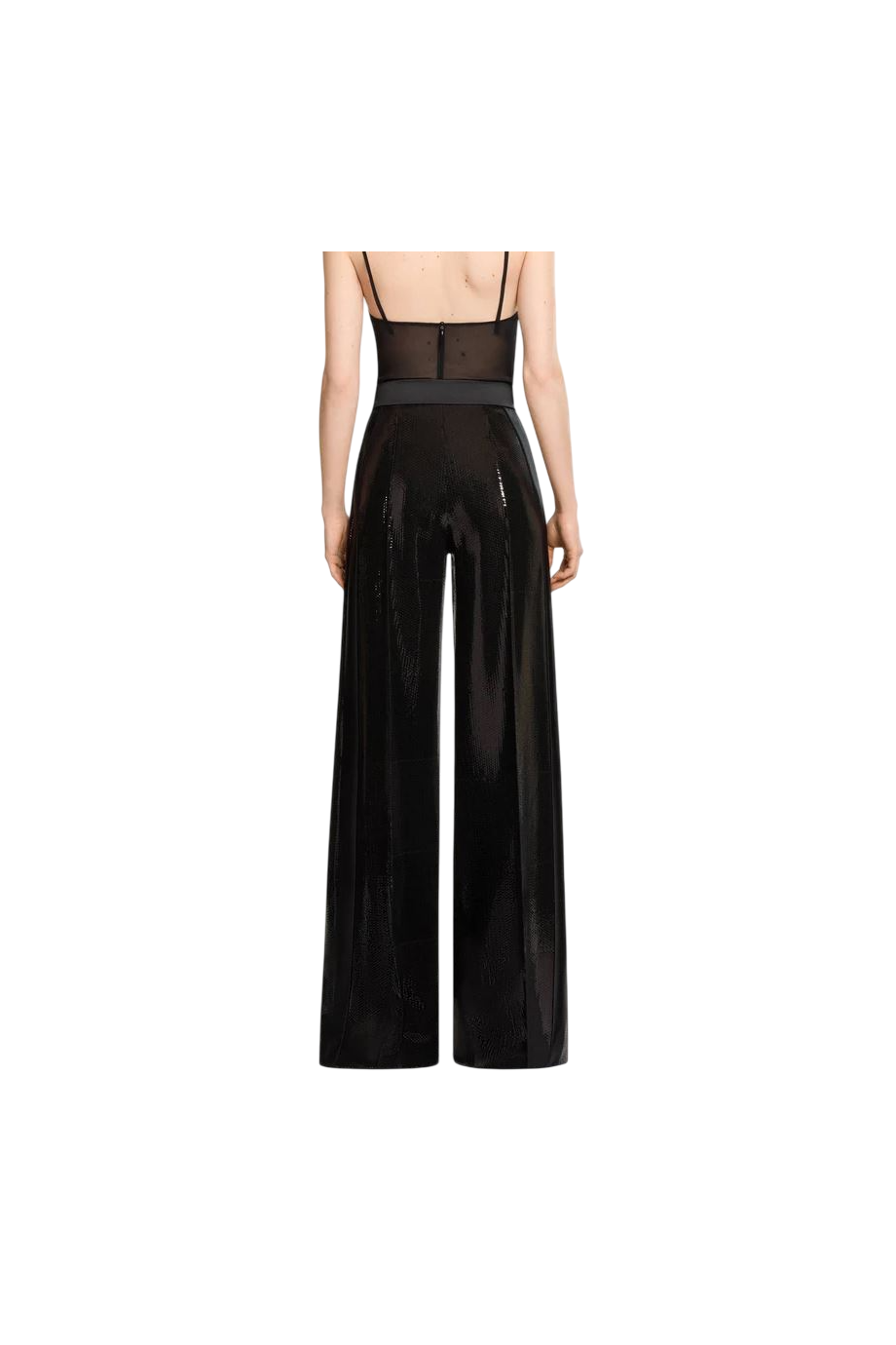 Sequinned satin pants
