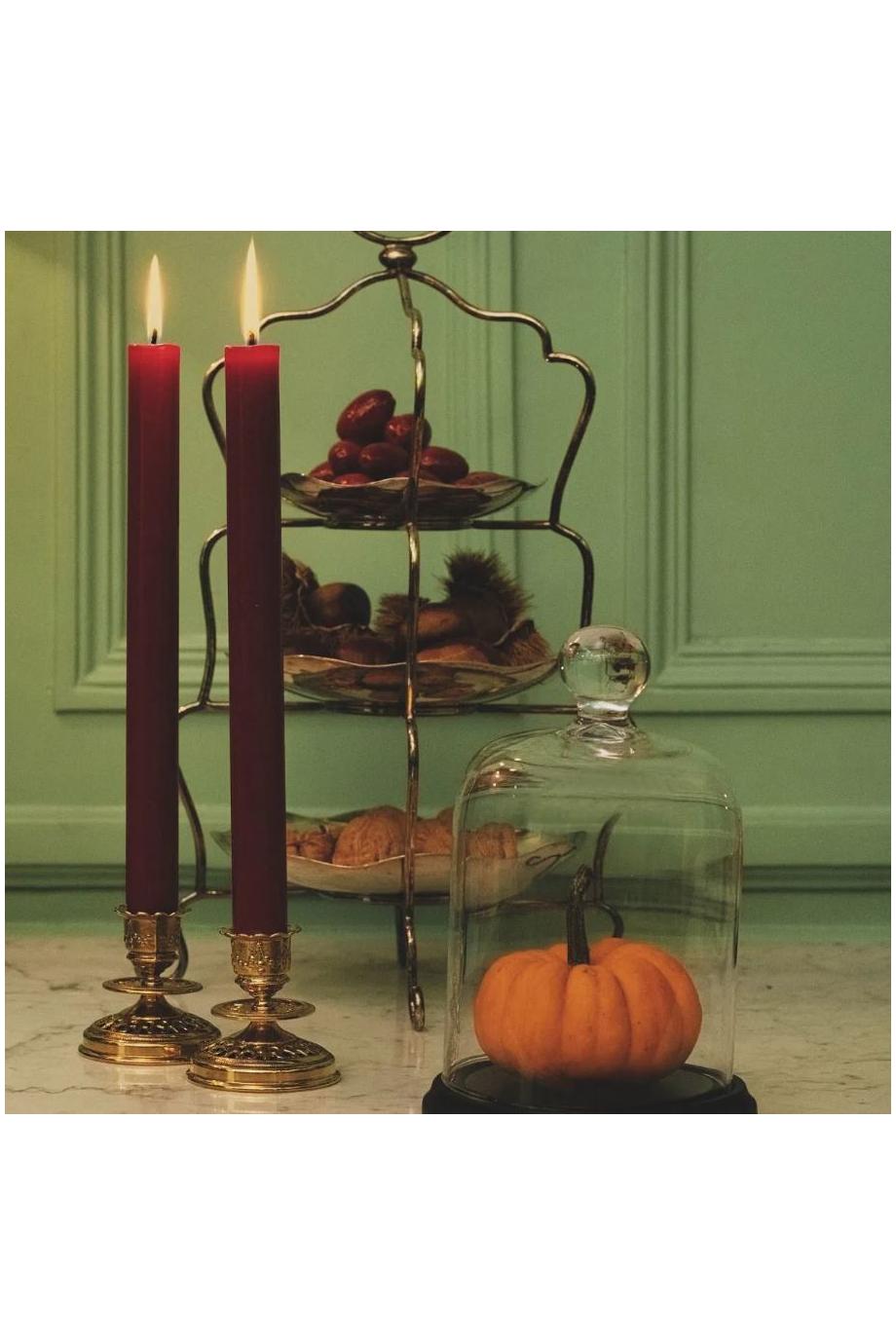 Red Bougies Royale 6 taper candles 28cm 