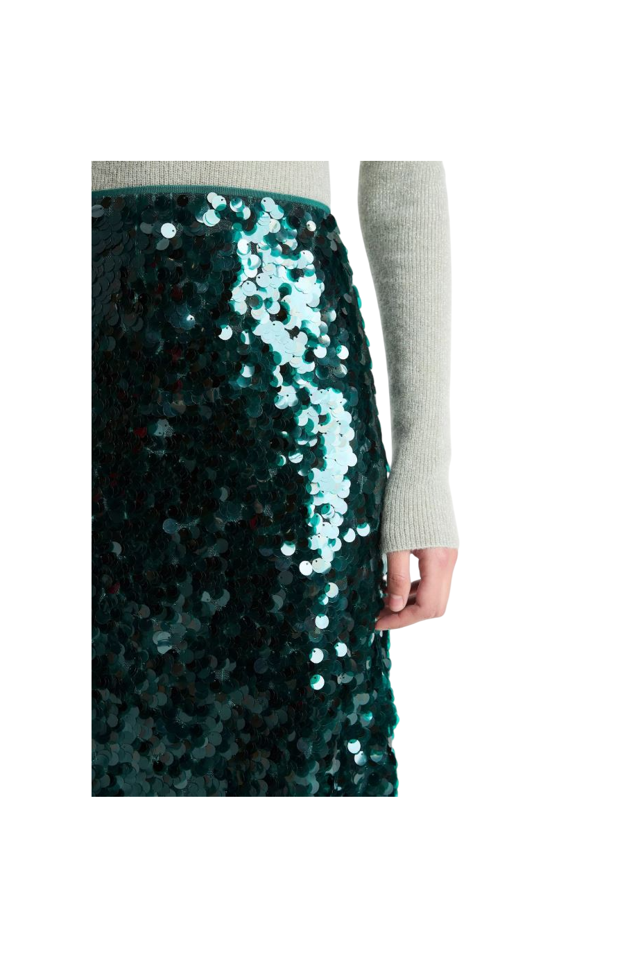 Lucite paillettes midi skirt 