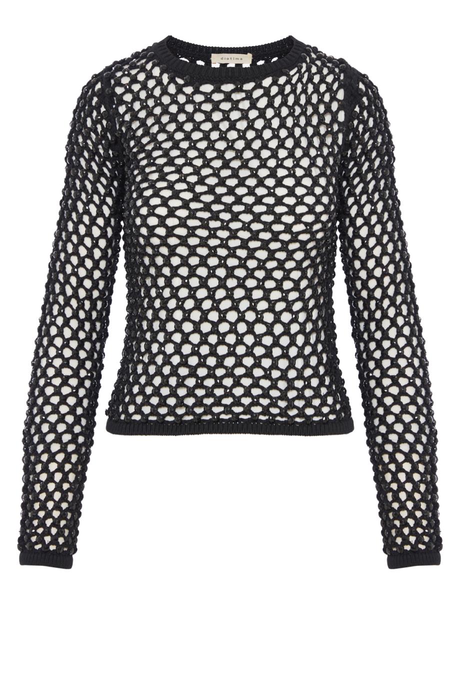 Crystal-embellished mesh top 