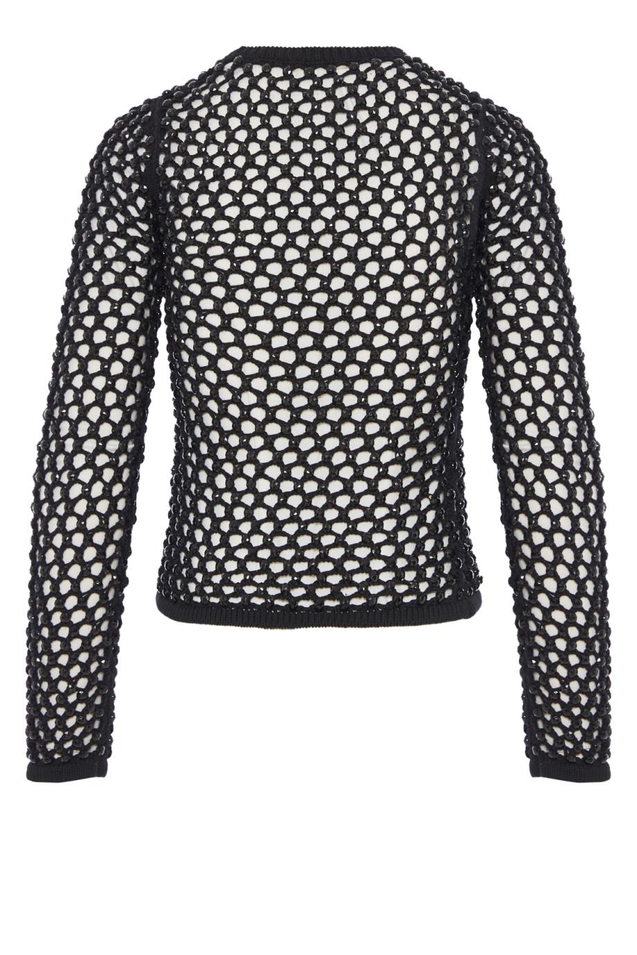 Crystal-embellished mesh top 
