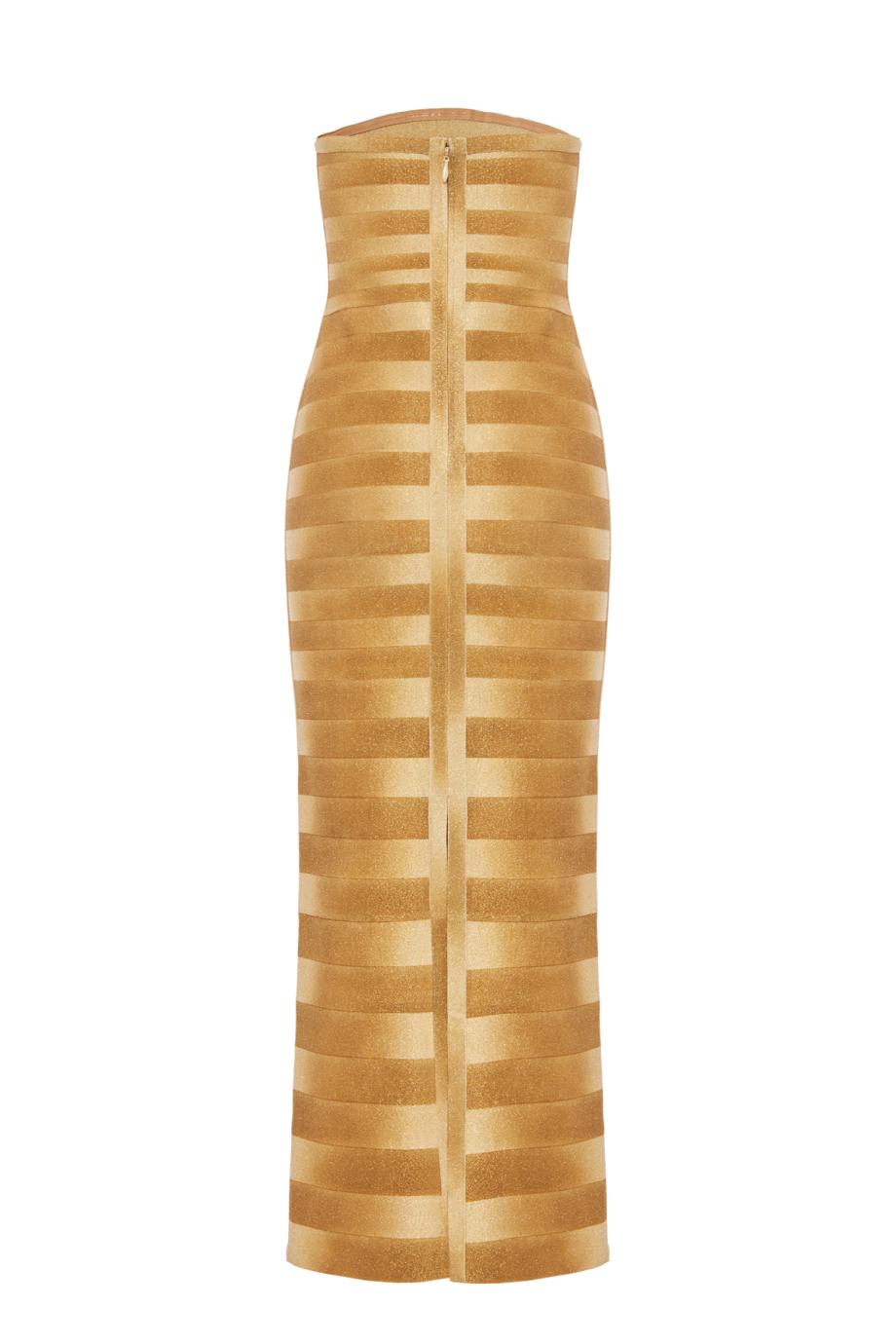 The Nia stretch-knit strapless gown