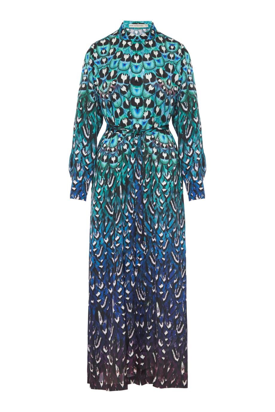 Torino Dress Plumarie Teal Feather