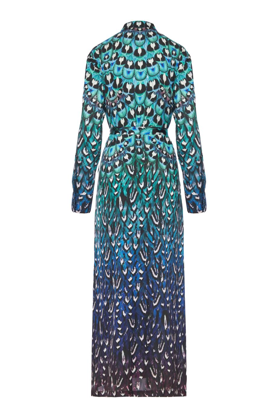 Torino Dress Plumarie Teal Feather