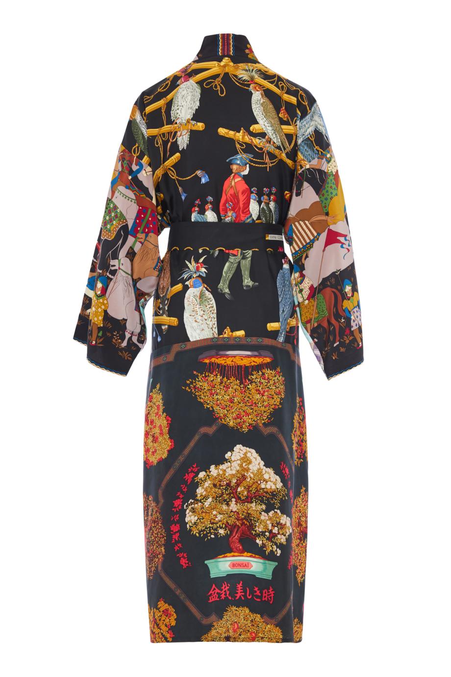 ONE-OF-A-KIND Printed silk kimono