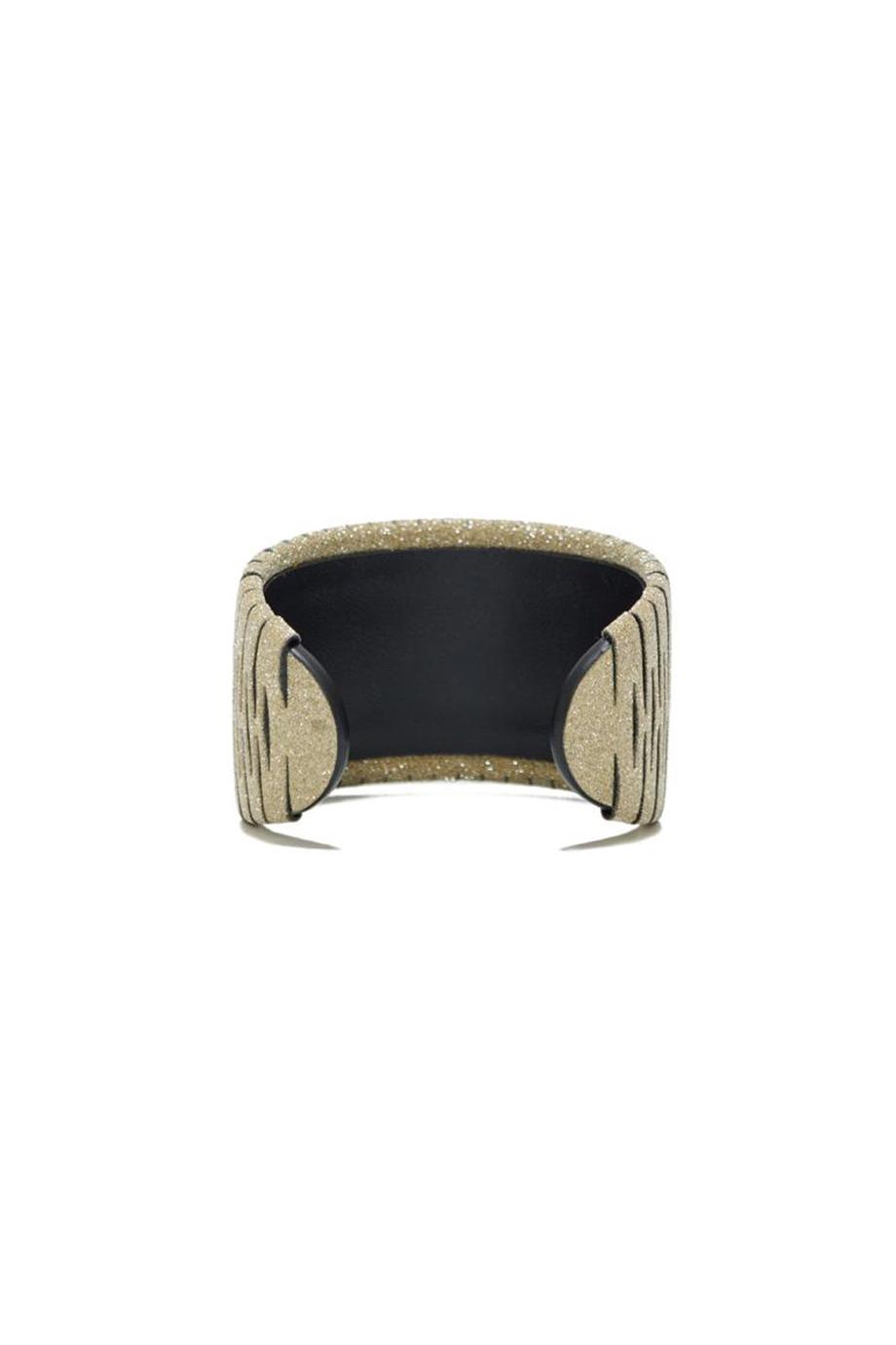 Crystal-embellished leather cuff