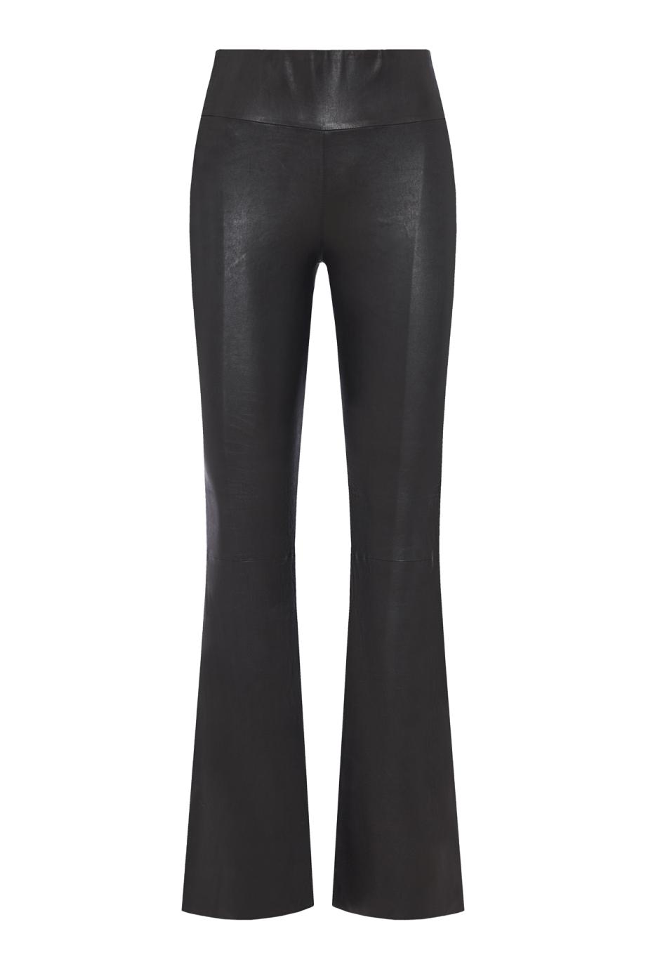Flared leather leggings