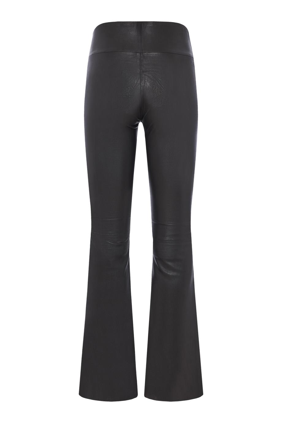 Flared leather leggings