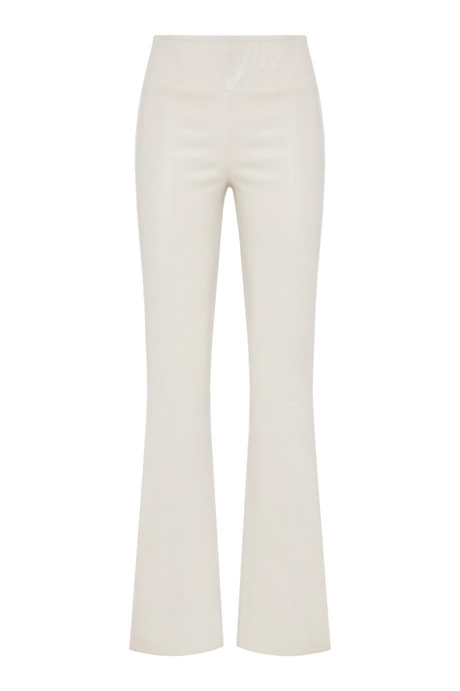 Flared leather leggings