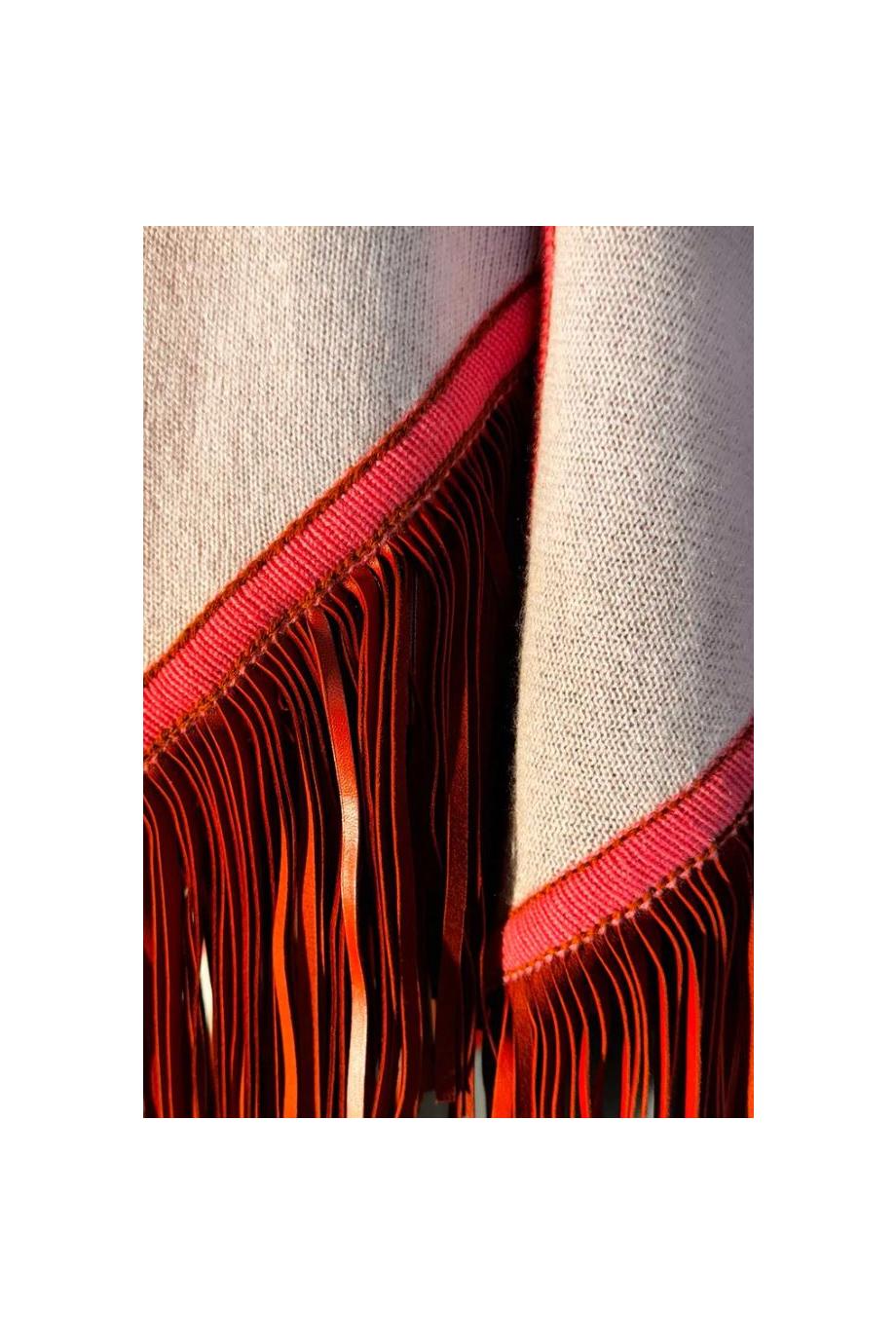 The Triangolo suede-fringed cashmere shawl