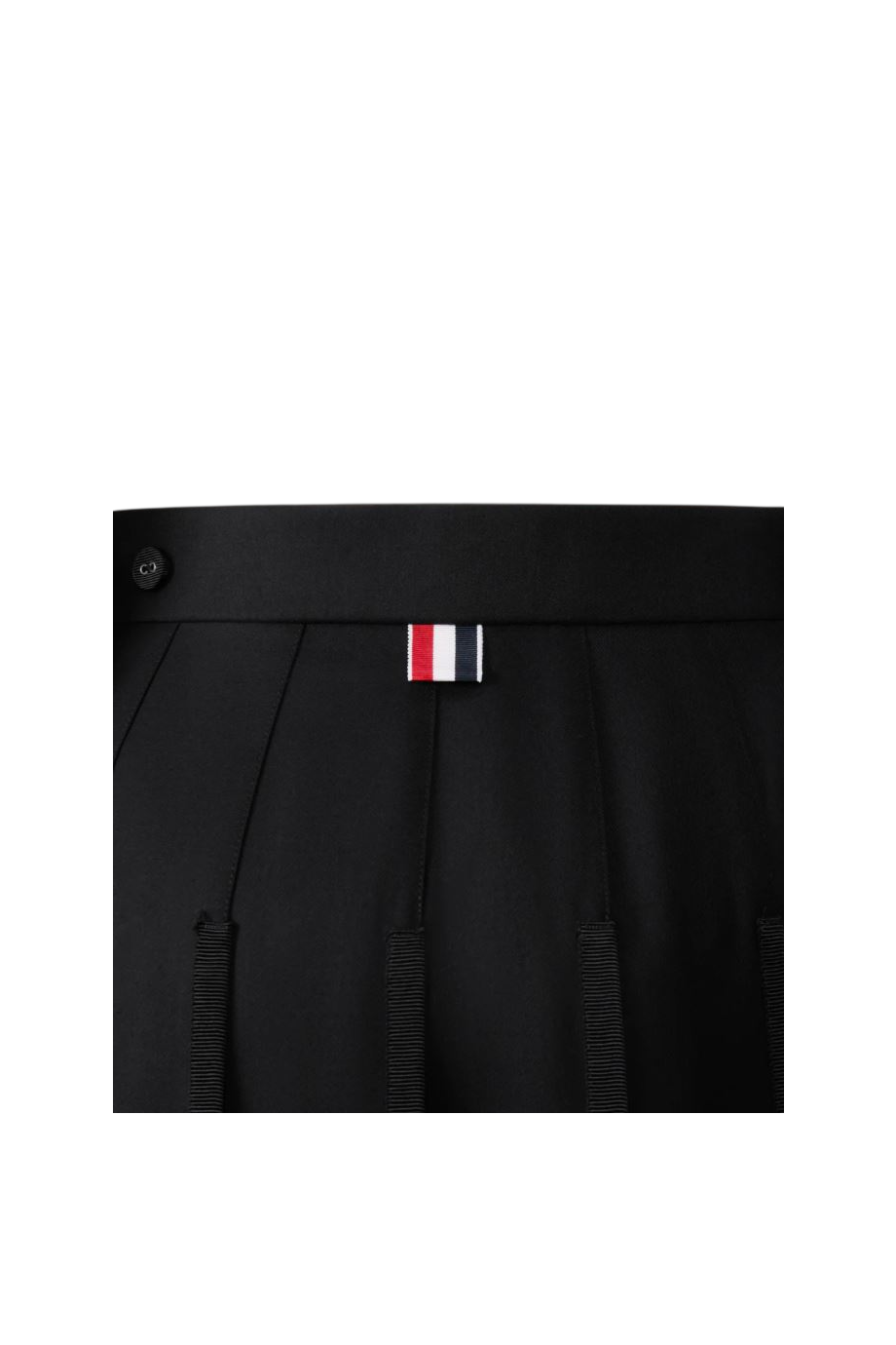 Pleated wool mini skirt