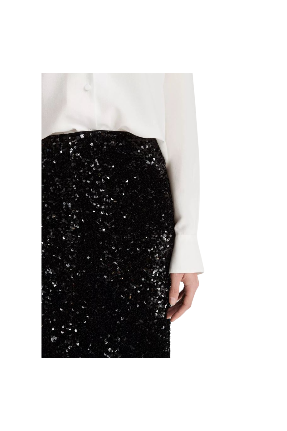 Sequined velvet maxi skirt