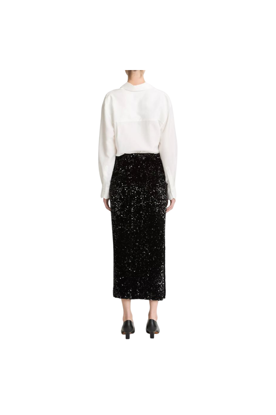 Sequined velvet maxi skirt