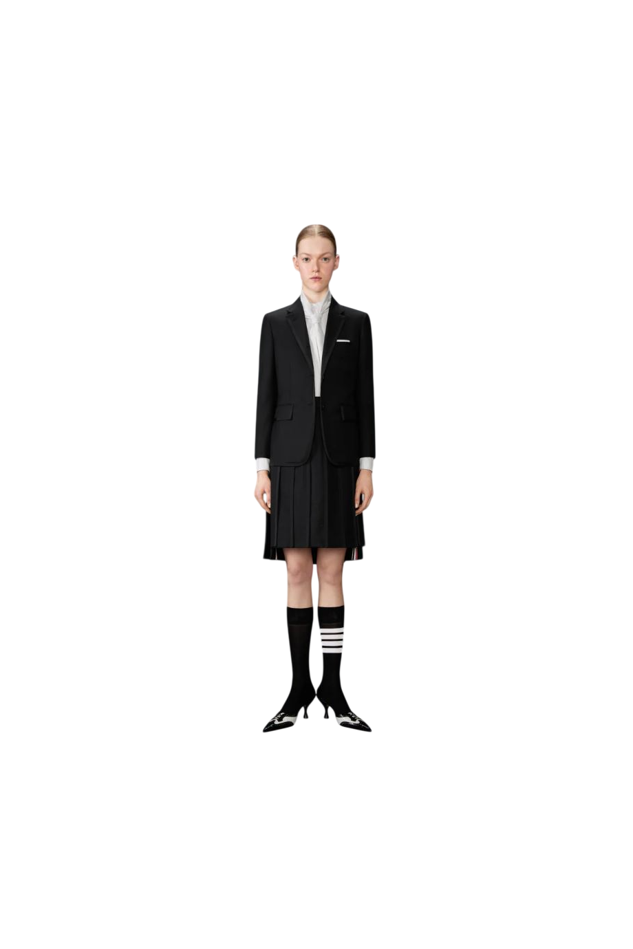 Pleated wool mini skirt