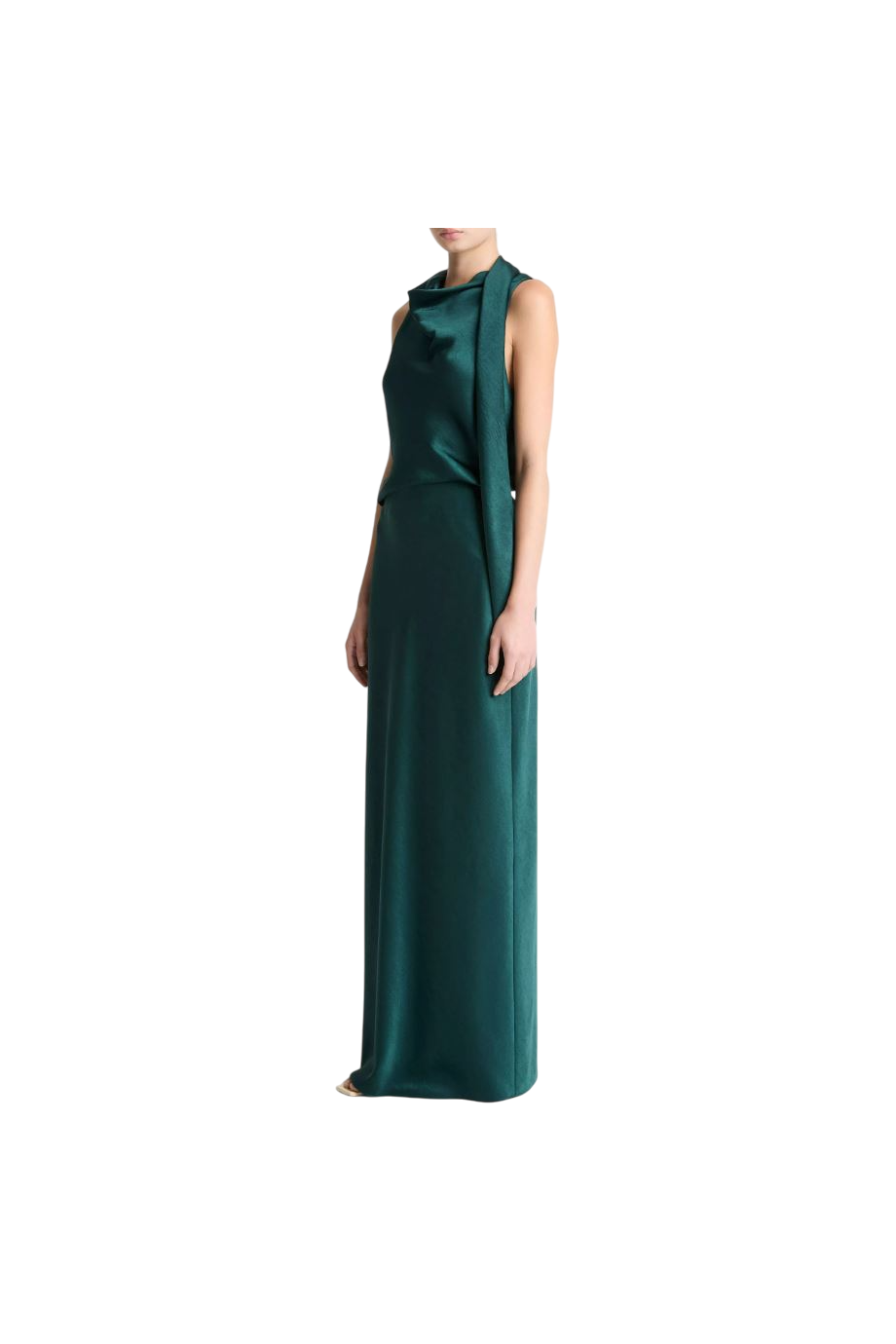 Satin midi skirt