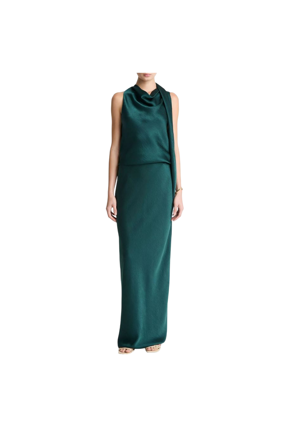 Satin midi skirt