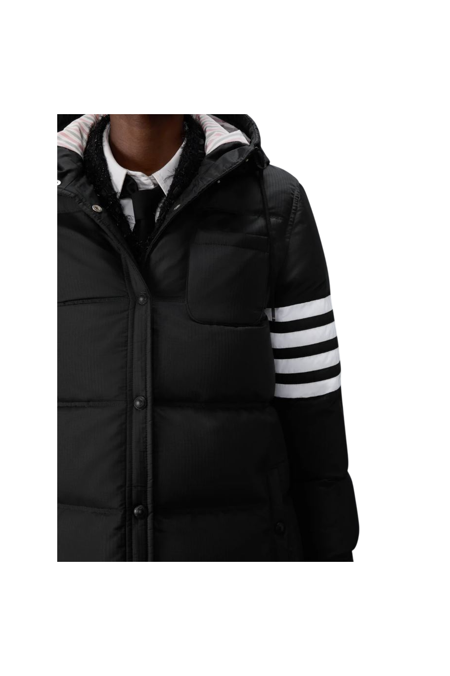 Striped down jacket