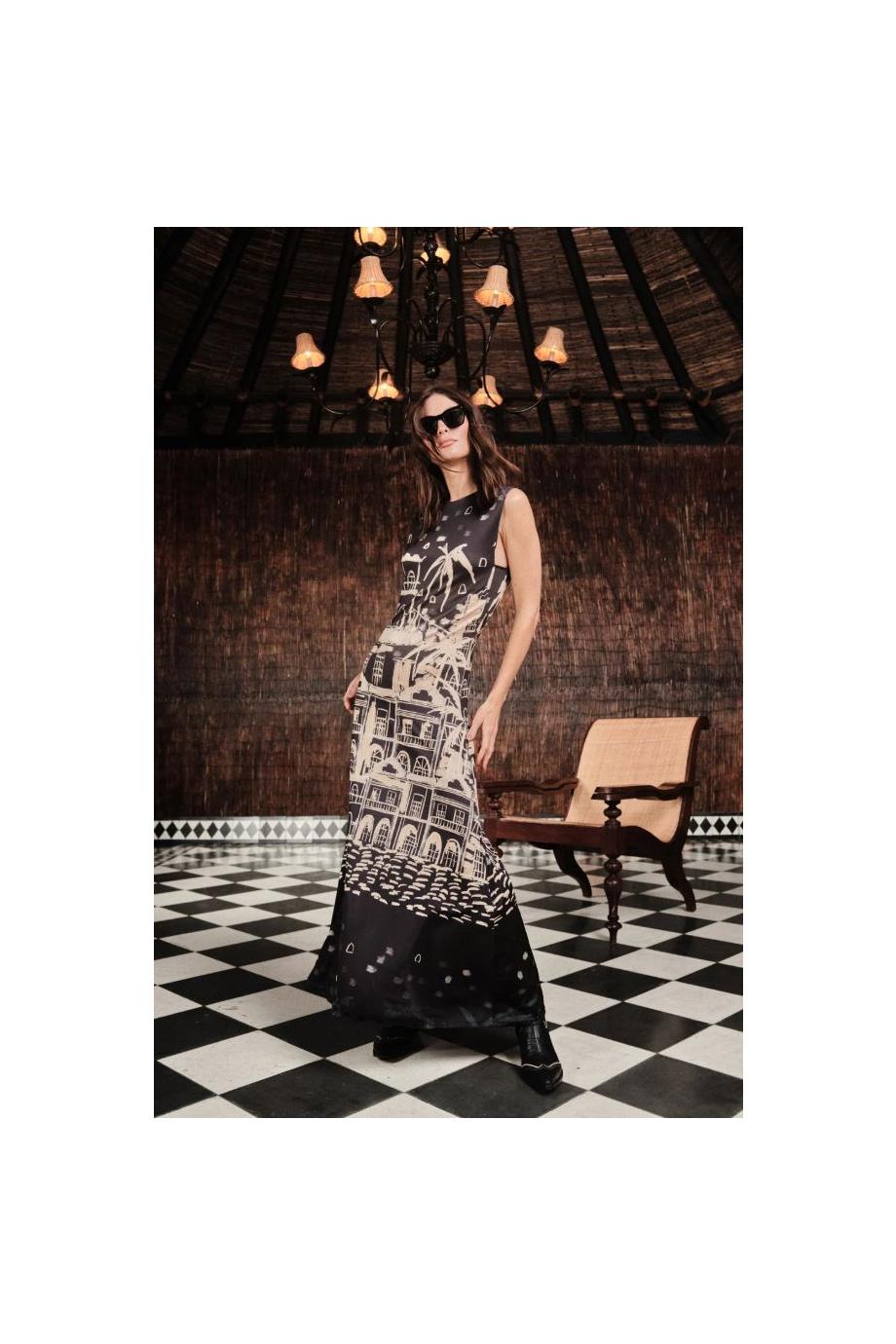 Cardinal satin maxi dress 