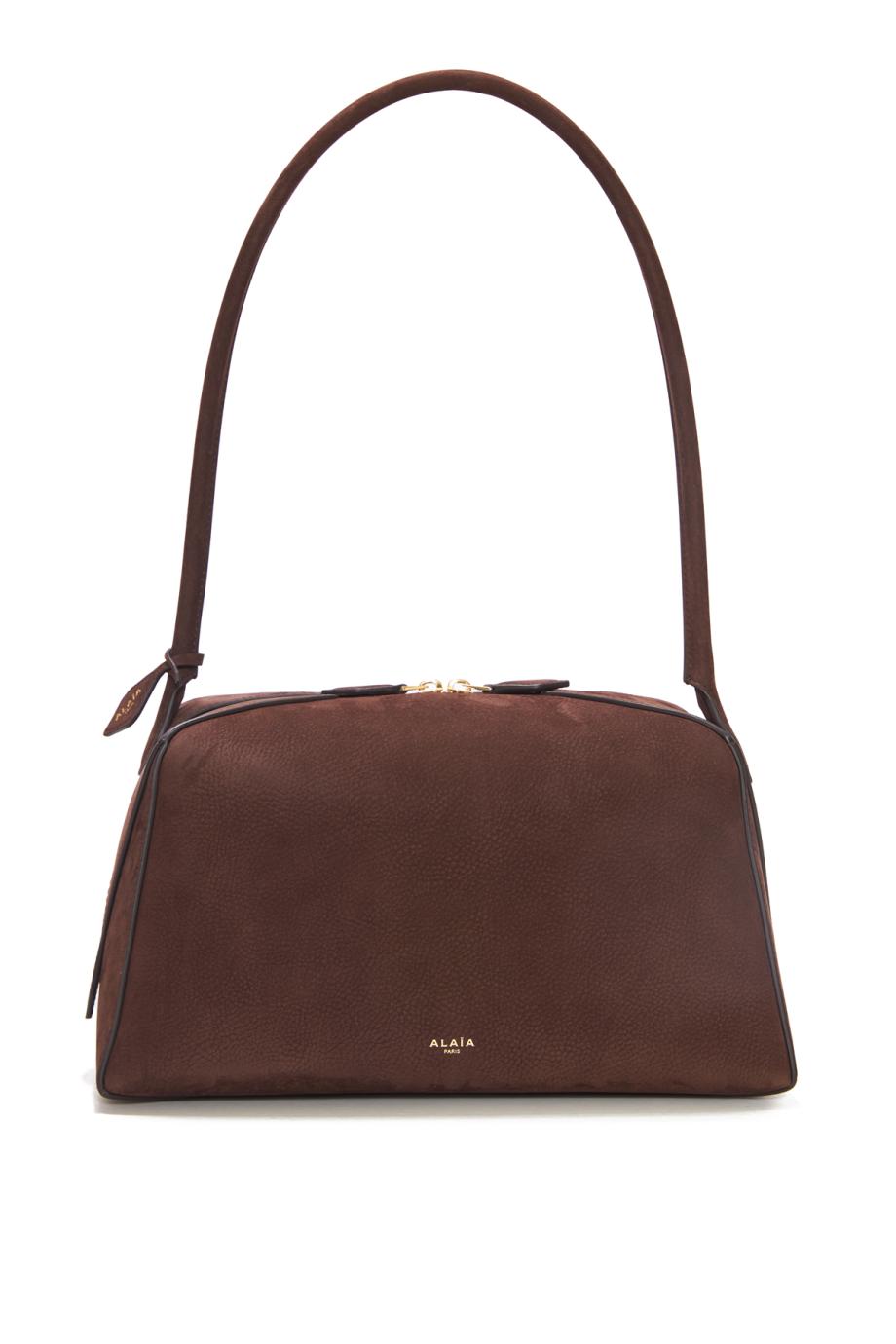 Medium suede top handle bag 