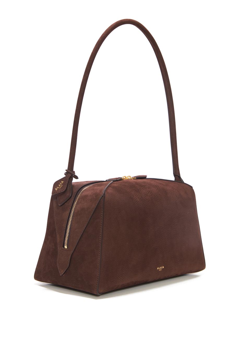 Medium suede top handle bag 