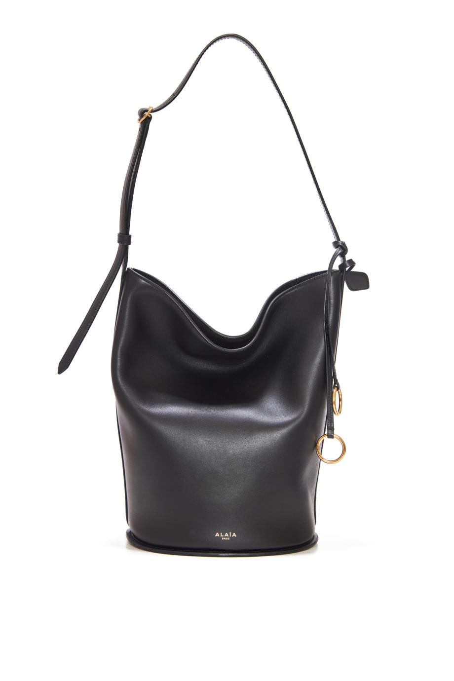 Hip small bucket bag in calfskin