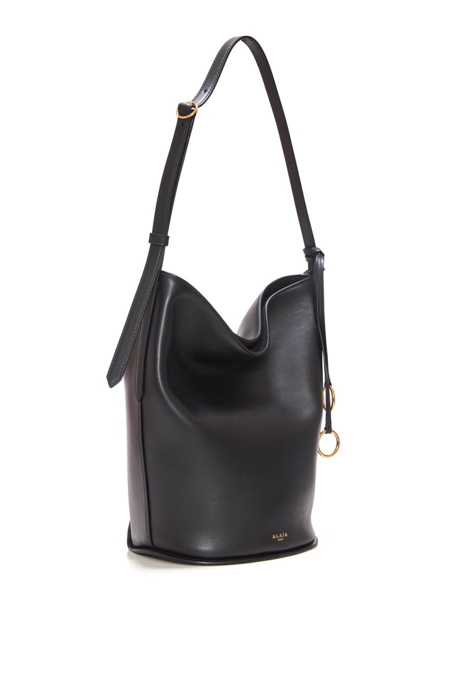 Hip small bucket bag in calfskin