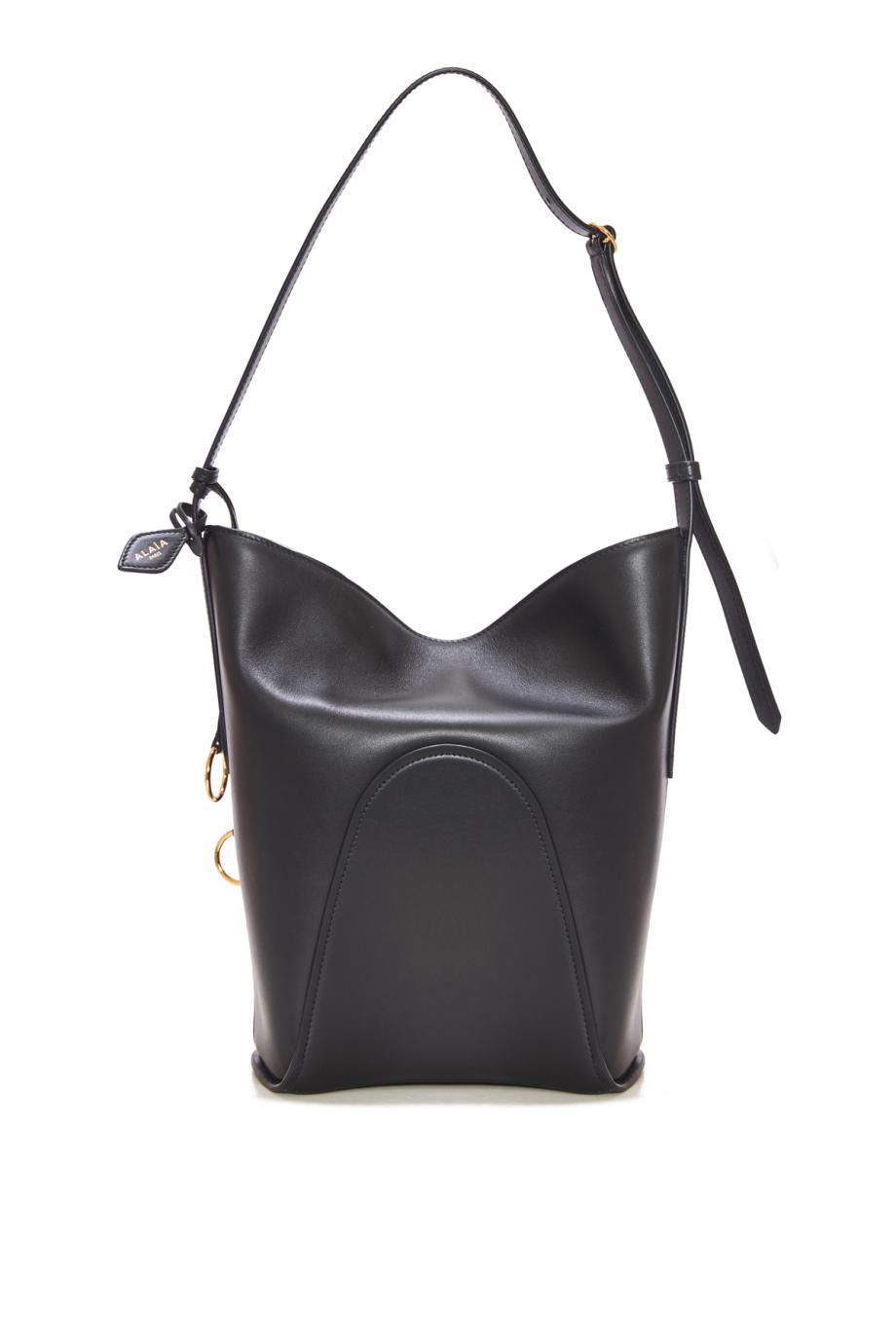 Hip small bucket bag in calfskin