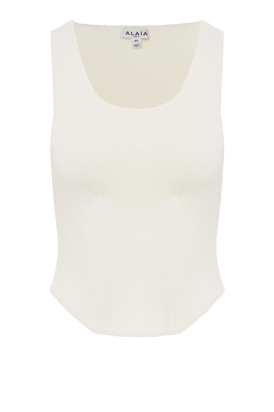 Blank Naturel Wool-blend corset top