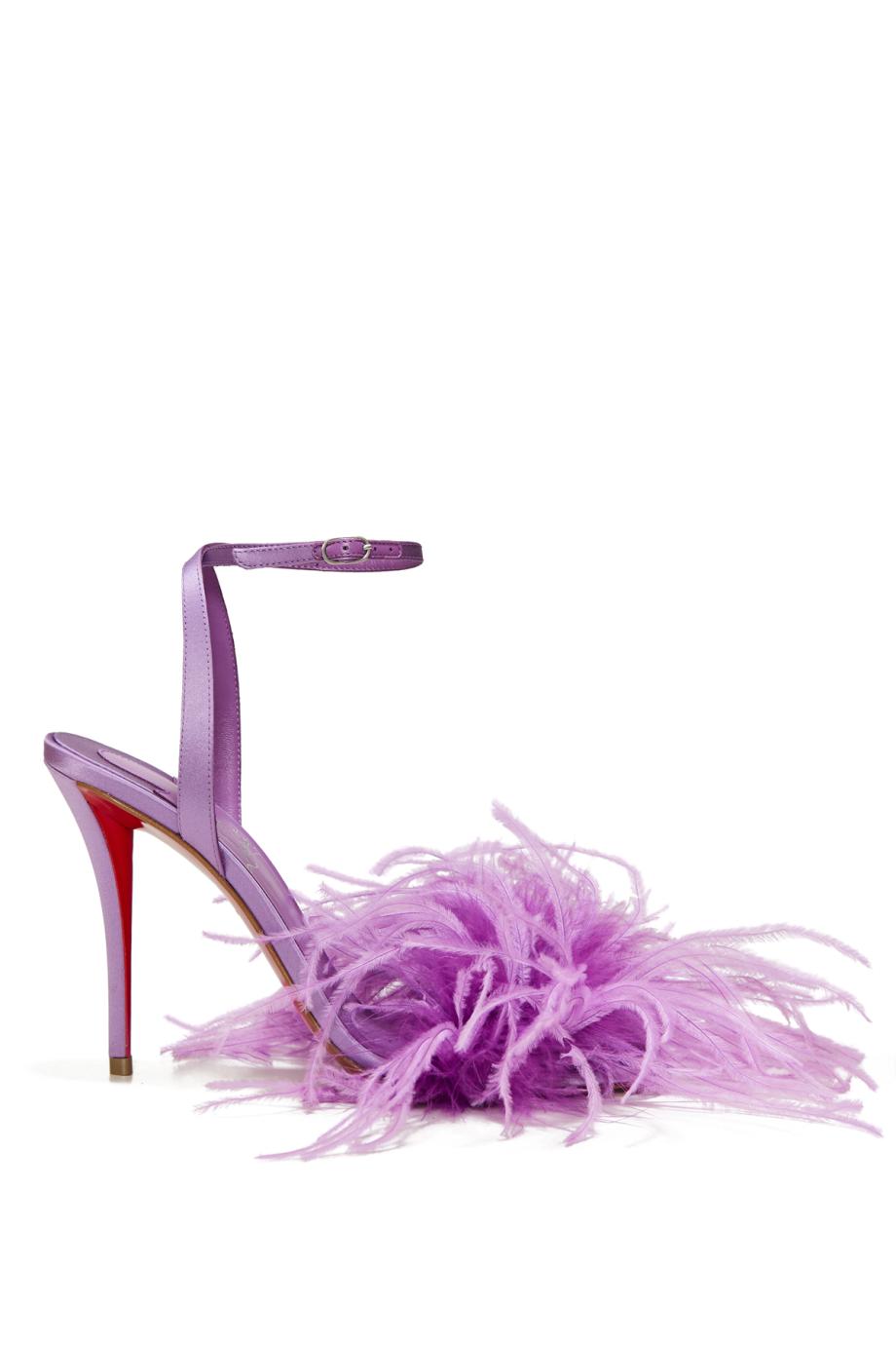 Miss Z Poupi 100 feather-embellished satin sandals