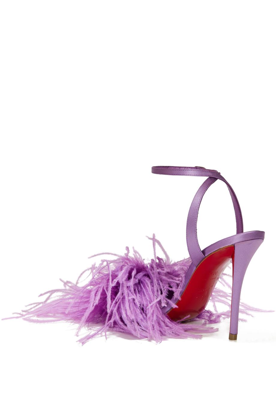 Miss Z Poupi 100 feather-embellished satin sandals