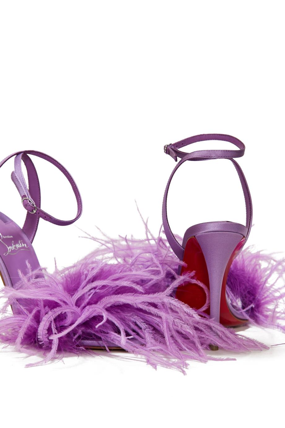Miss Z Poupi 100 feather-embellished satin sandals