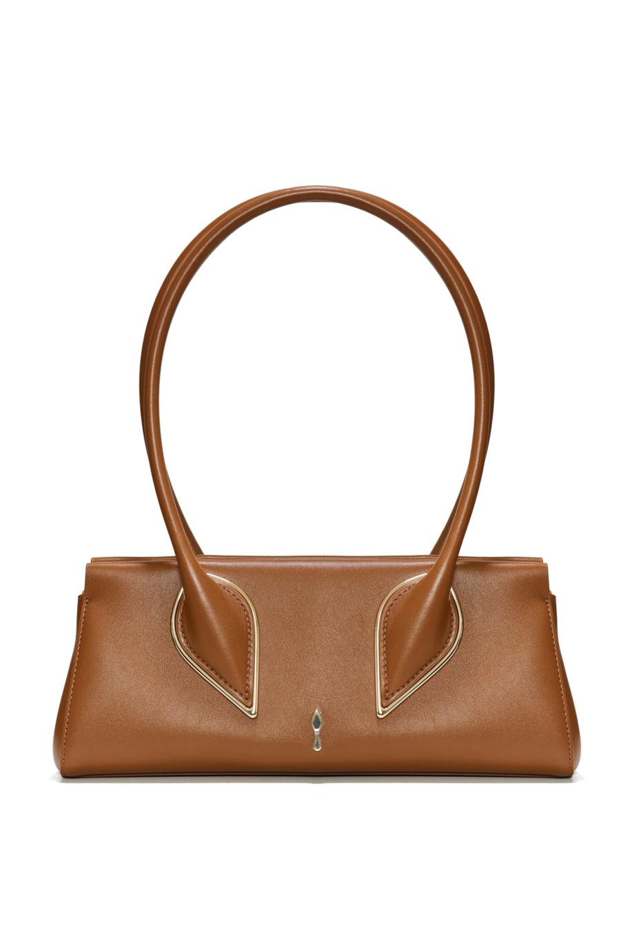 Venus leather baguette top handle bag