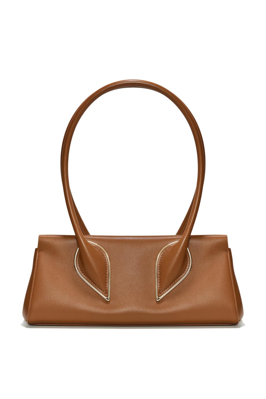 Venus leather baguette top handle bag
