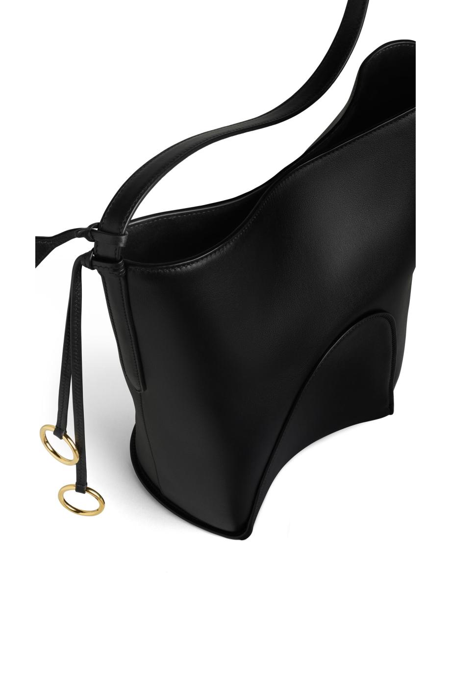 Small leather bucket bag 