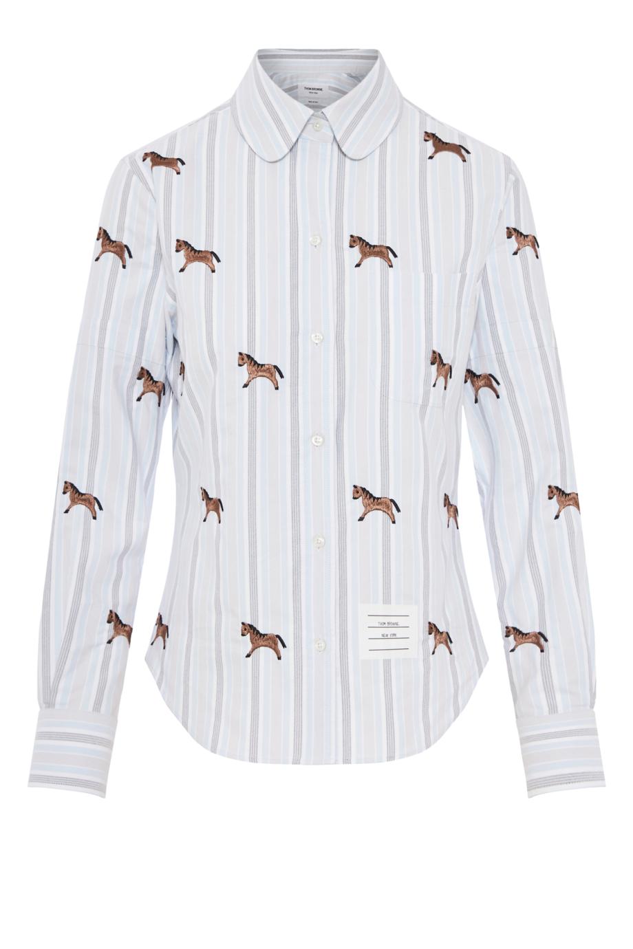Horse-print cotton shirt