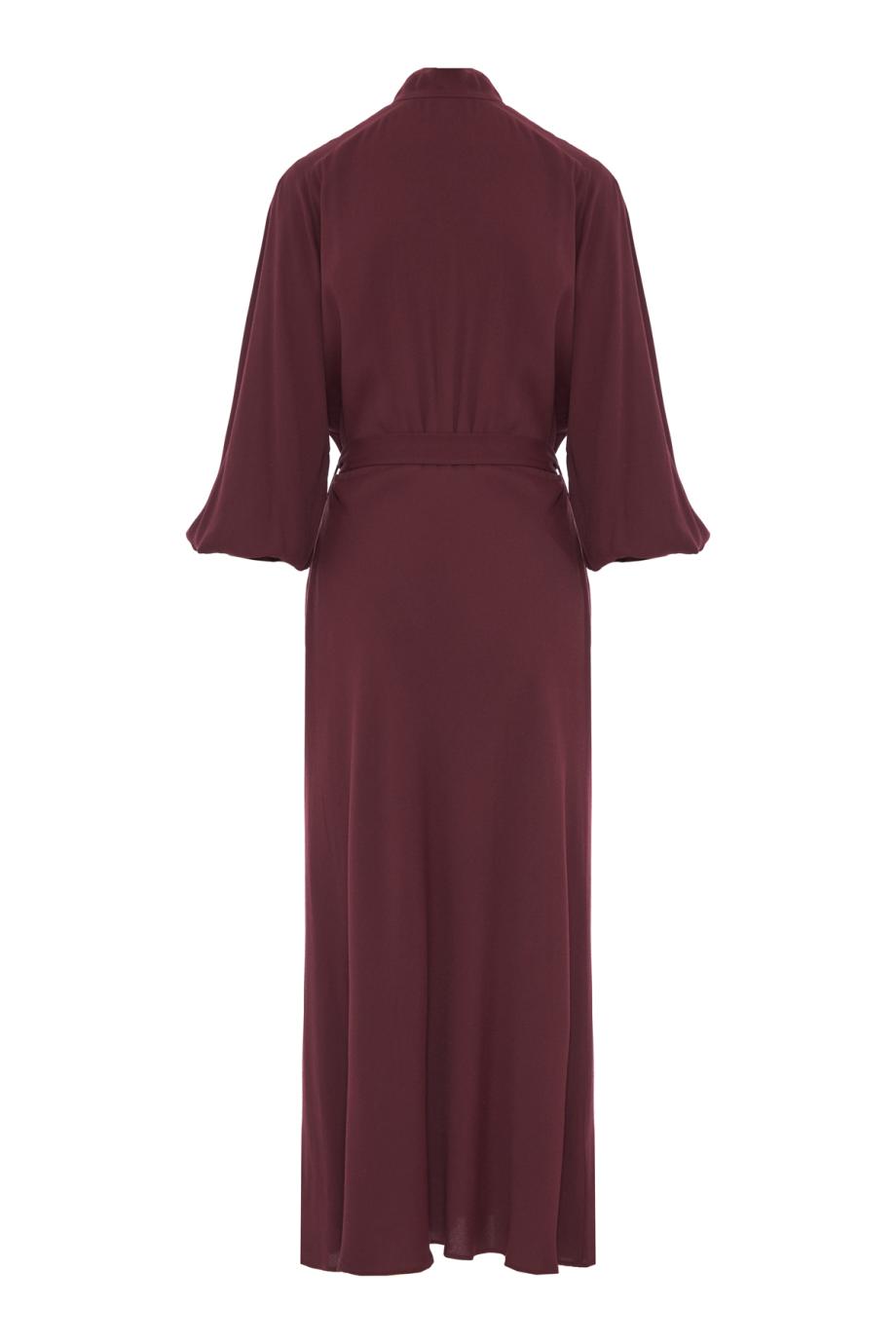 Crepe Collar-Stand Shirt Dress