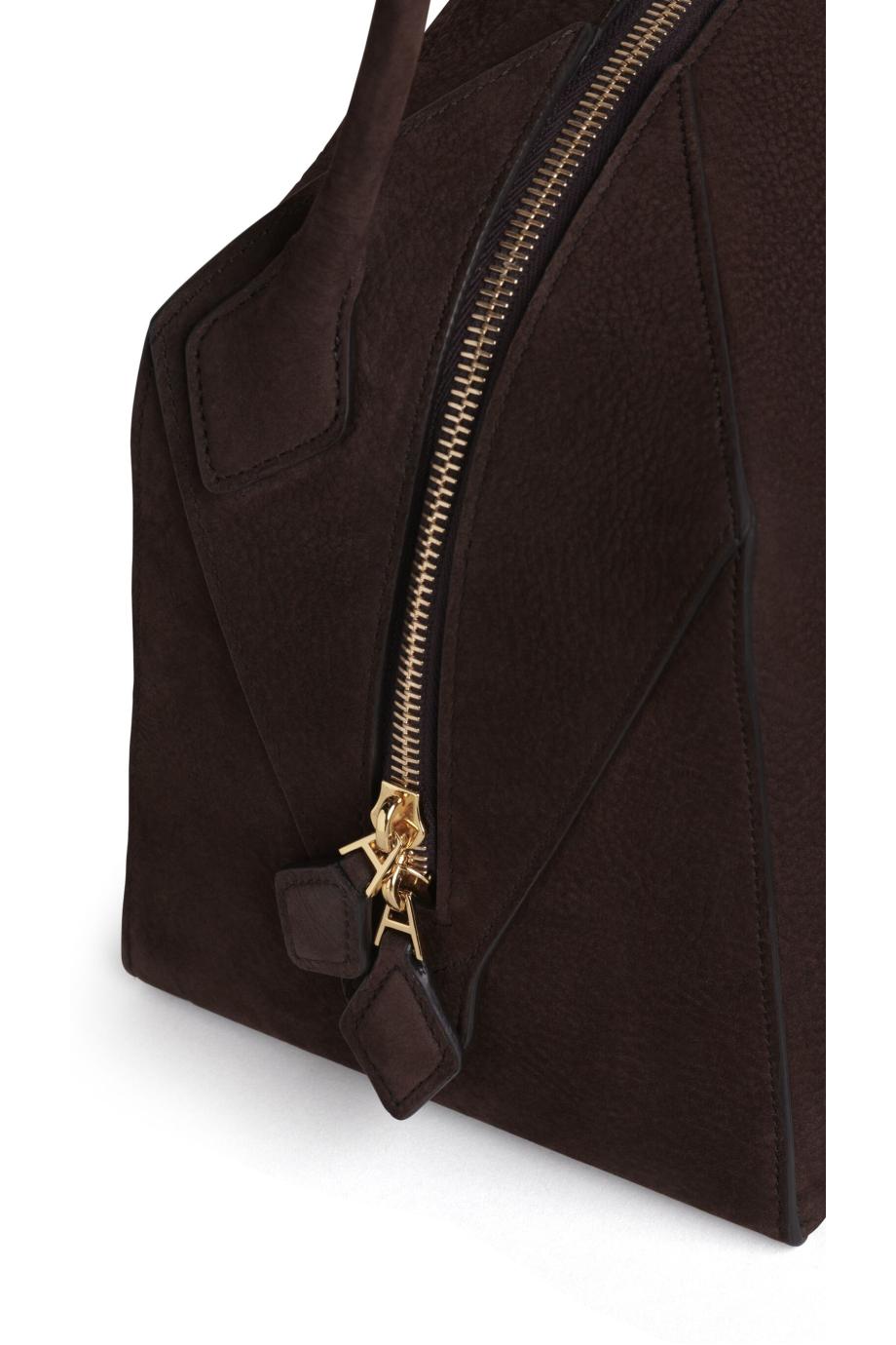 Medium suede top handle bag 