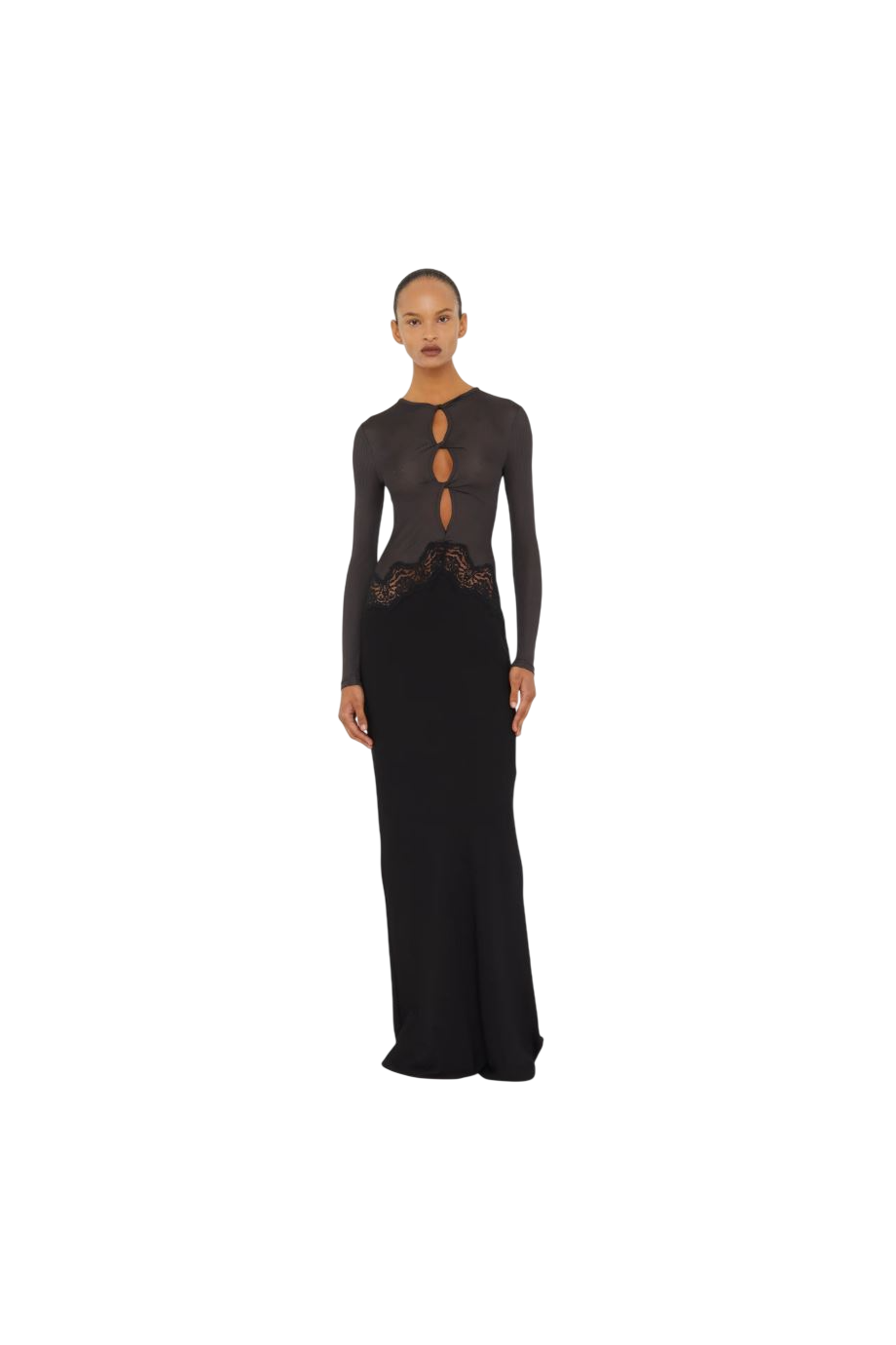 Open Twist Verner Lace Long Sleeve maxi Dress